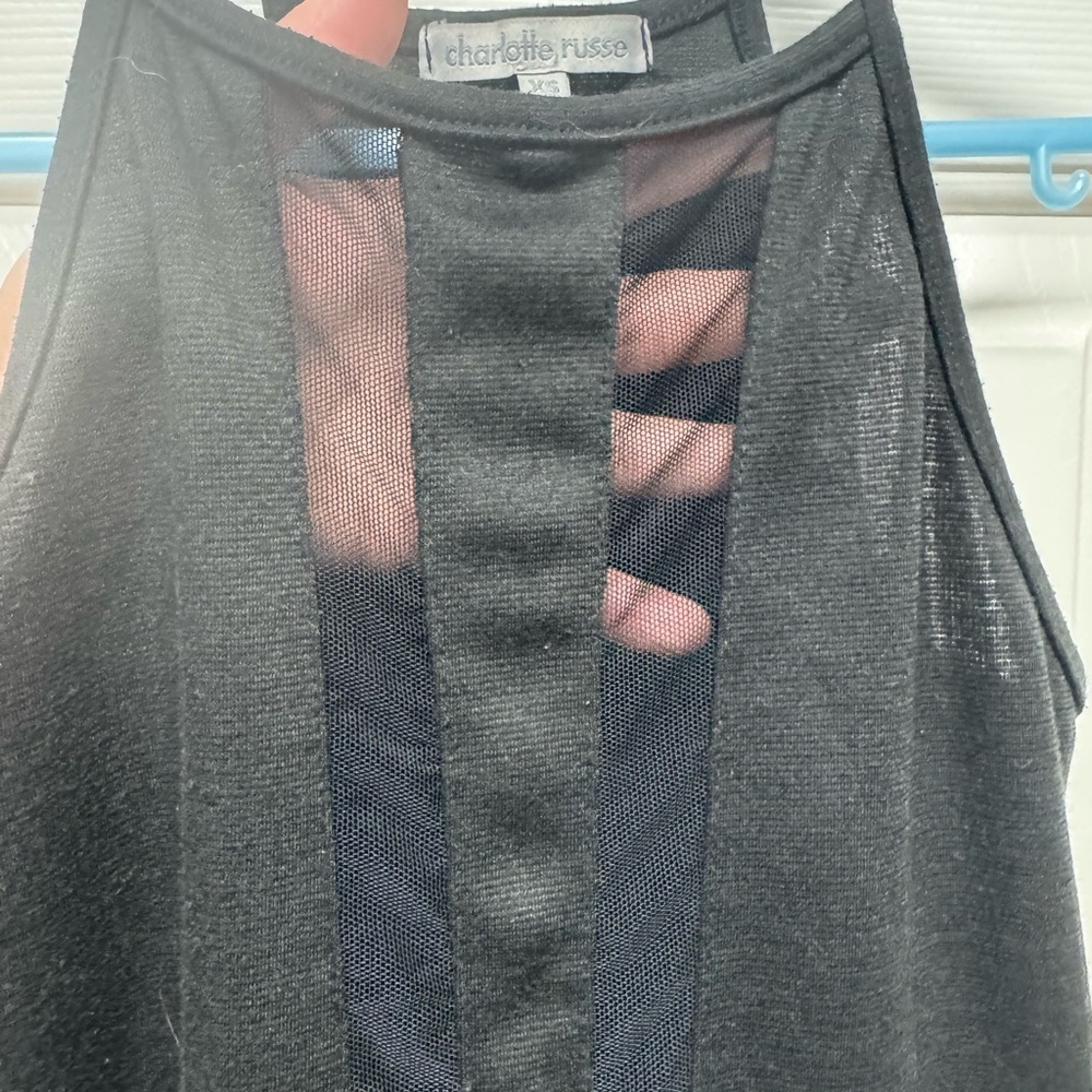 Charlotte Russe Black Bodysuit Top with Sleeveless Design - Picture 5 of 9